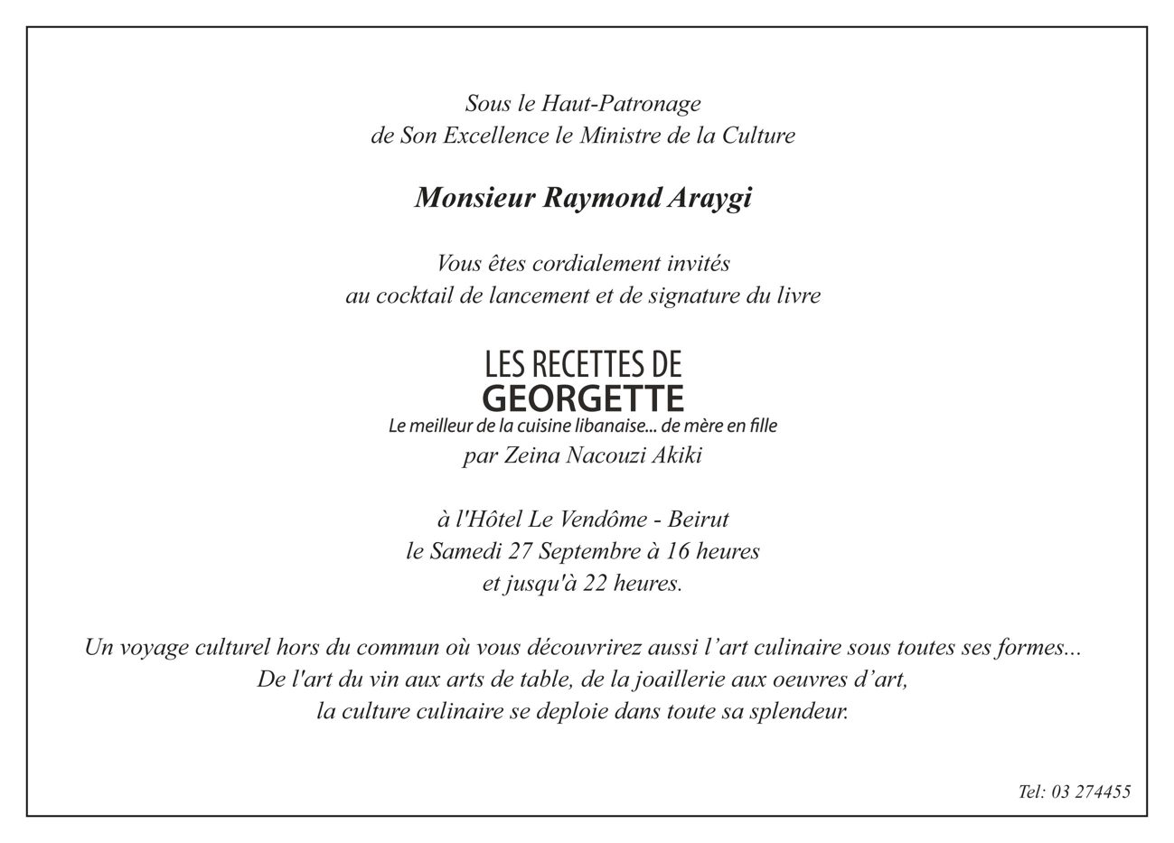 Les Recettes de Georgette_Launching invitation
